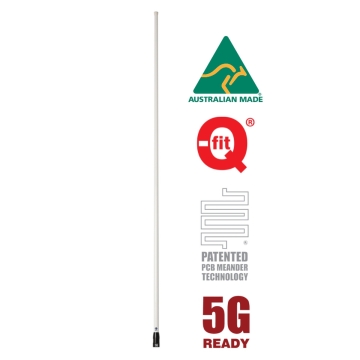 RFI CDQ8199-WB-WHIP 5G 8.5dBi White Whip with Black Base Cellular Mobile Phone Antenna Whip