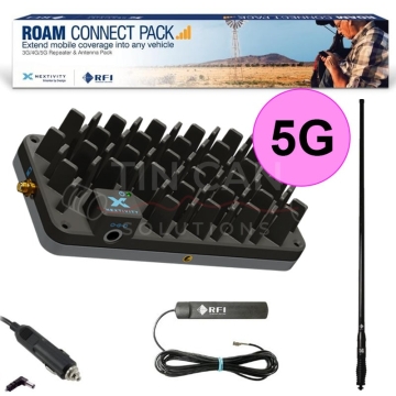 Cel-Fi Roam R41 5G Mobile Phone Repeater RFI Connect Pack 6.5dBi CDQ8195 Black HD Antenna