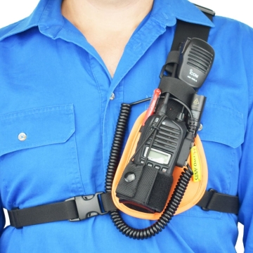 Two Ants Worker Left Orange - Adjustable Compact Two Way Radio Phone Chest Holster