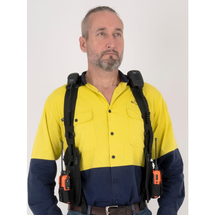 Two Ants Ghost Double Two Way Radio Phone Side Holster with Pockets